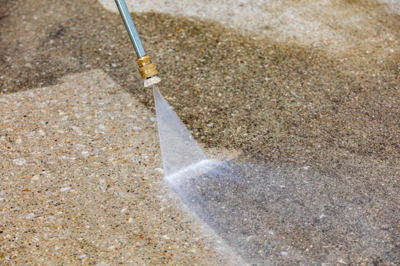 Driveway and Paths Pressure cleaned concrete driveway in Toowoomba
